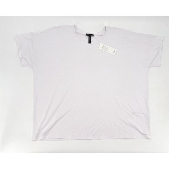 Eileen Fisher Tops - Eileen Fisher Shirt Womens Large White‎ Crew Neck Boxy Tee Stretch Viscose New